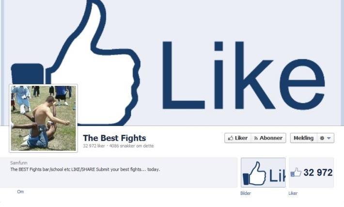 POPULÆR: Facebooksiden "The Best Fights" har over 32 000 følgere etter bare en uke. FOTO: Facebook.com