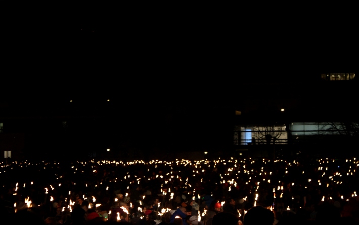 Ifølge BT var 26.000 mennesker samlet til årets lysfest. Foto: Vilde Stedal Kalvik